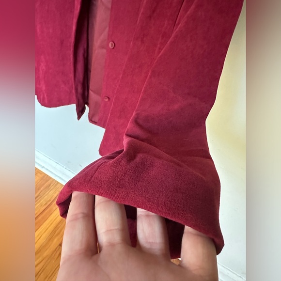 Vintage Harve Bernard Button Up Blouse Top Cardigan Jacket Red/Maroon/Burgundy - Picture 4 of 6
